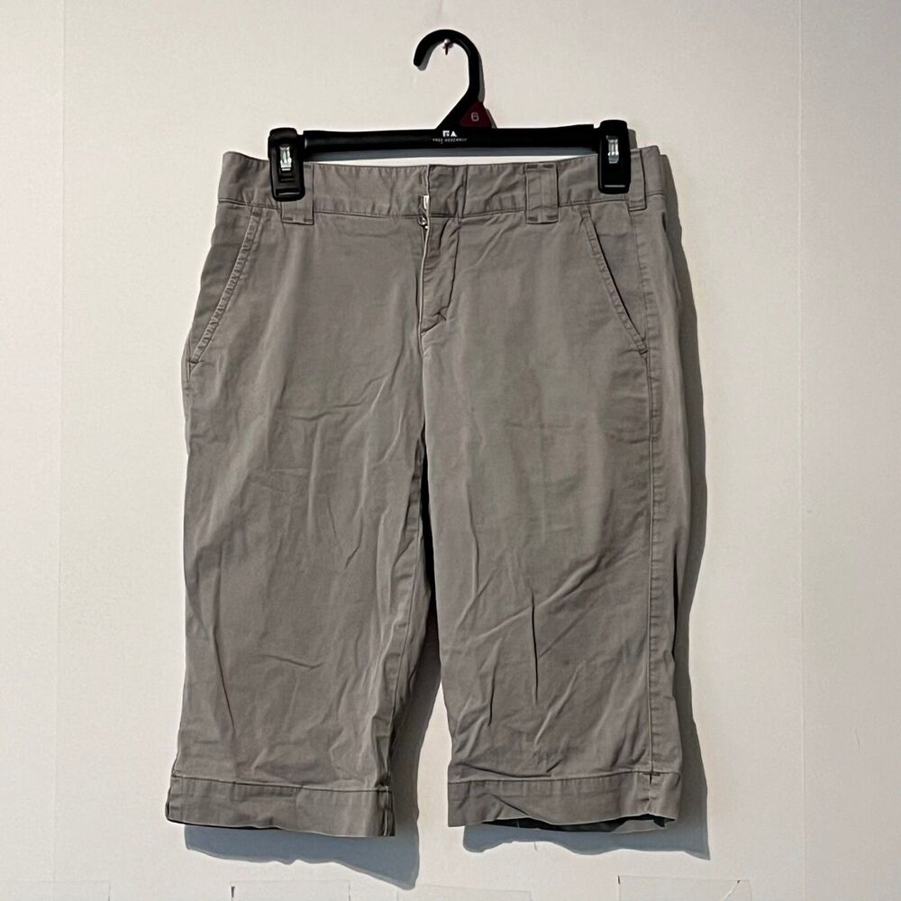 Vince Womens Basic Shorts Size 2 Grey Cotton Twill Everyday Bermuda